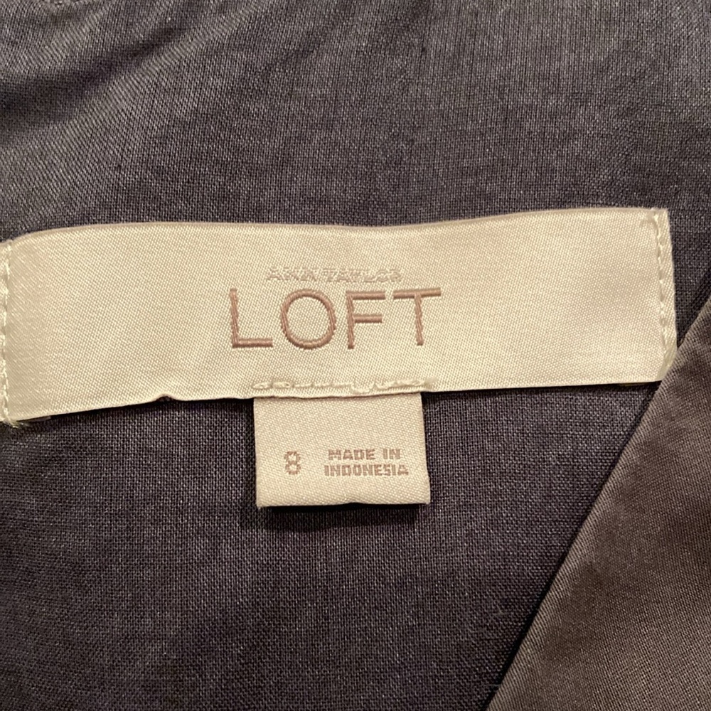 Loft Brown Cotton Dress Size 8 - Picture 7 of 14